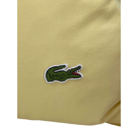 Lacoste Yellow Button Throw Pillow 18" Square Duck Down Feather Insert - Picture 2 of 6